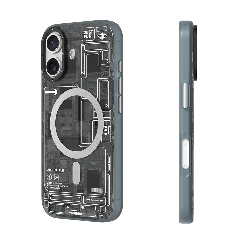 Youngkit Technology Serisi iPhone 17 M-safe Şarj Özellikli Kamera Denetim Butonlu Kılıf Youngkit Technology Serisi iPhone 17 M-safe Şarj Özellikli Kamera Denetim Butonlu Kılıf